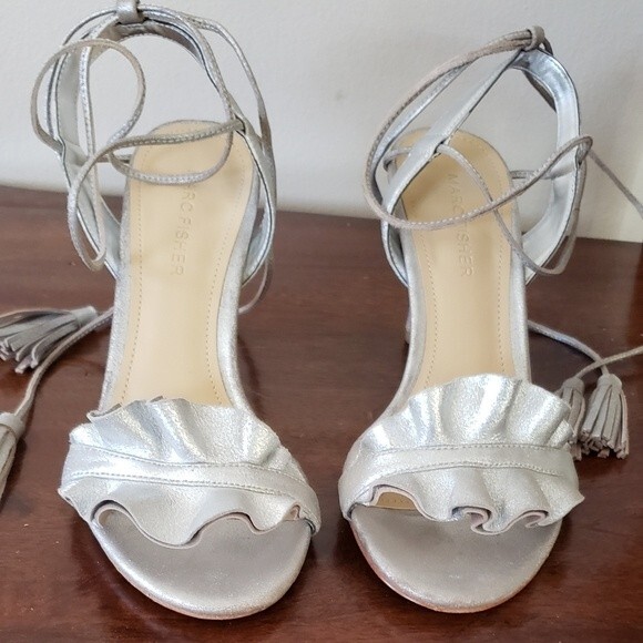 Marc Fisher Bamba Heel Silver Size 6.5 M - Picture 2 of 12